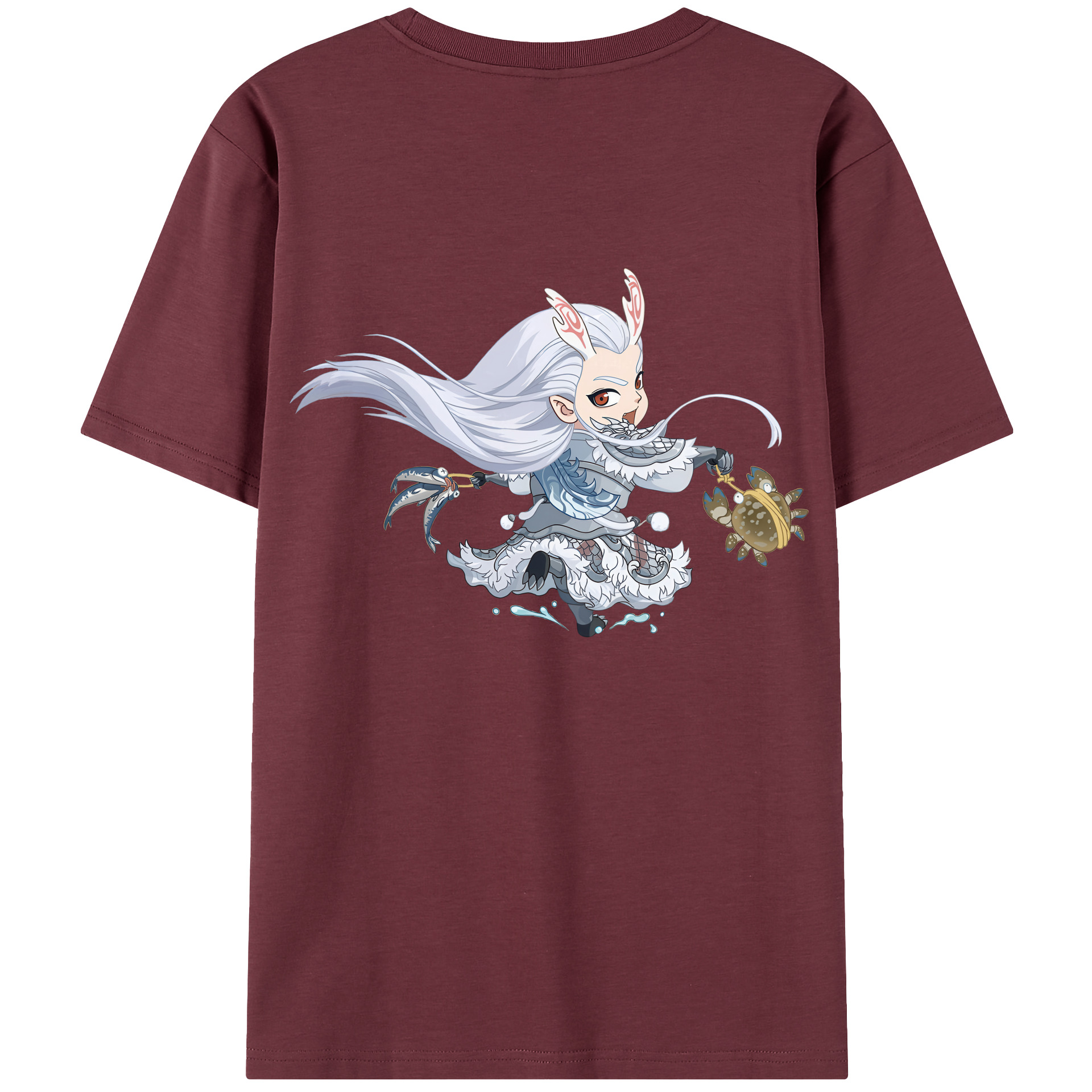 （画像用） Ne Zha 2 ナタ 魔童の大暴れ 綿100％半袖Tシャツ（背面プリント）